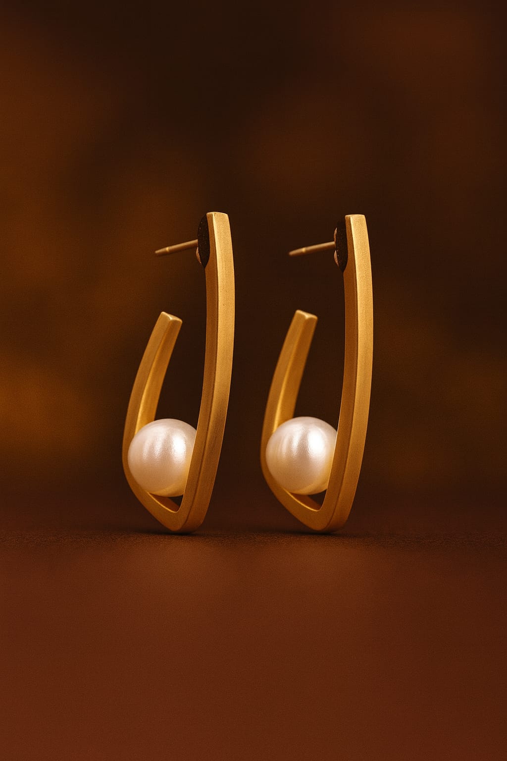 Golden Aura Pearl Hoops