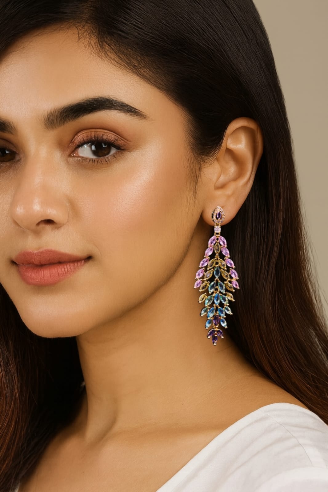 Aurora Leaf Cascade Earrings