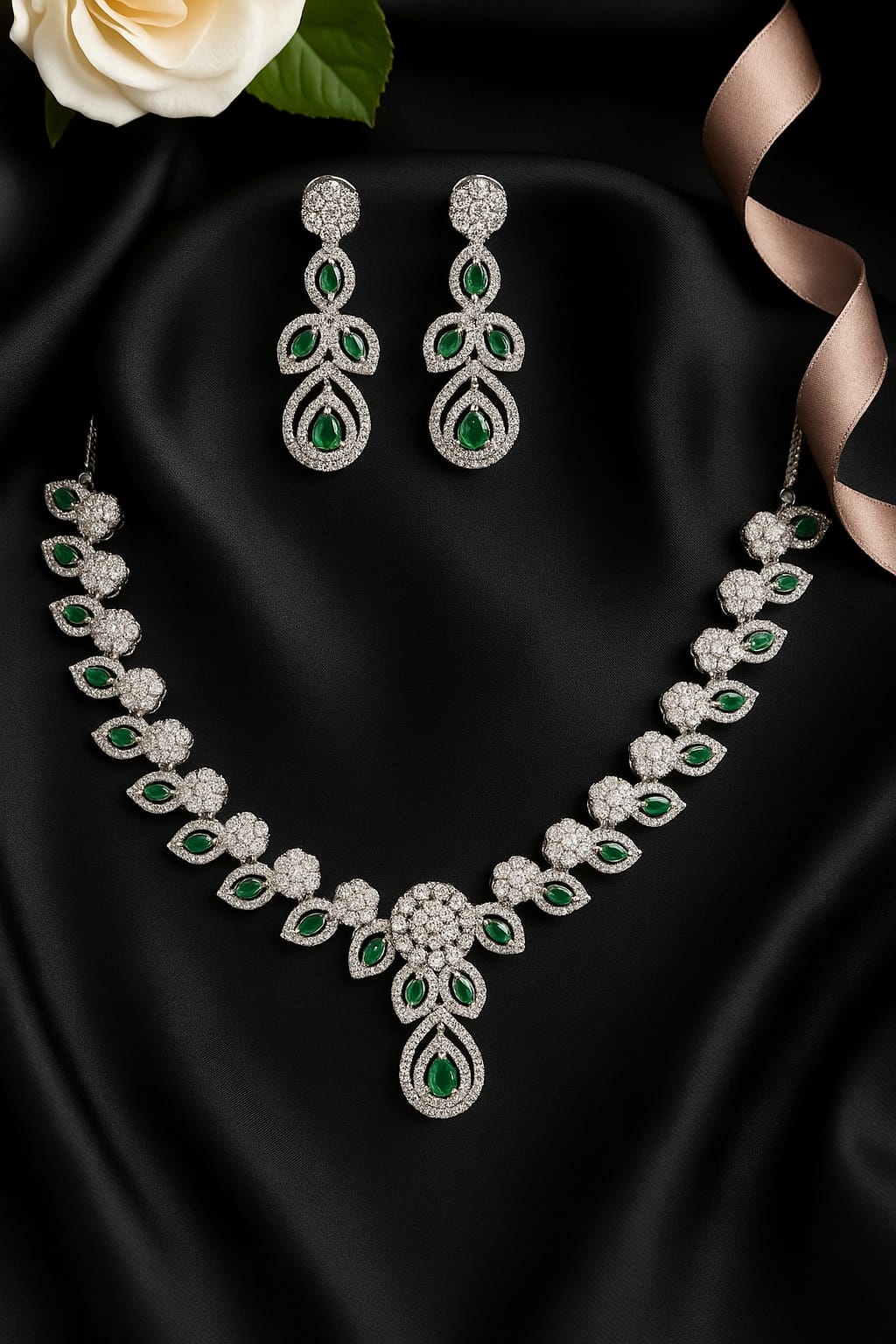 Emerald Gleam CZ Set
