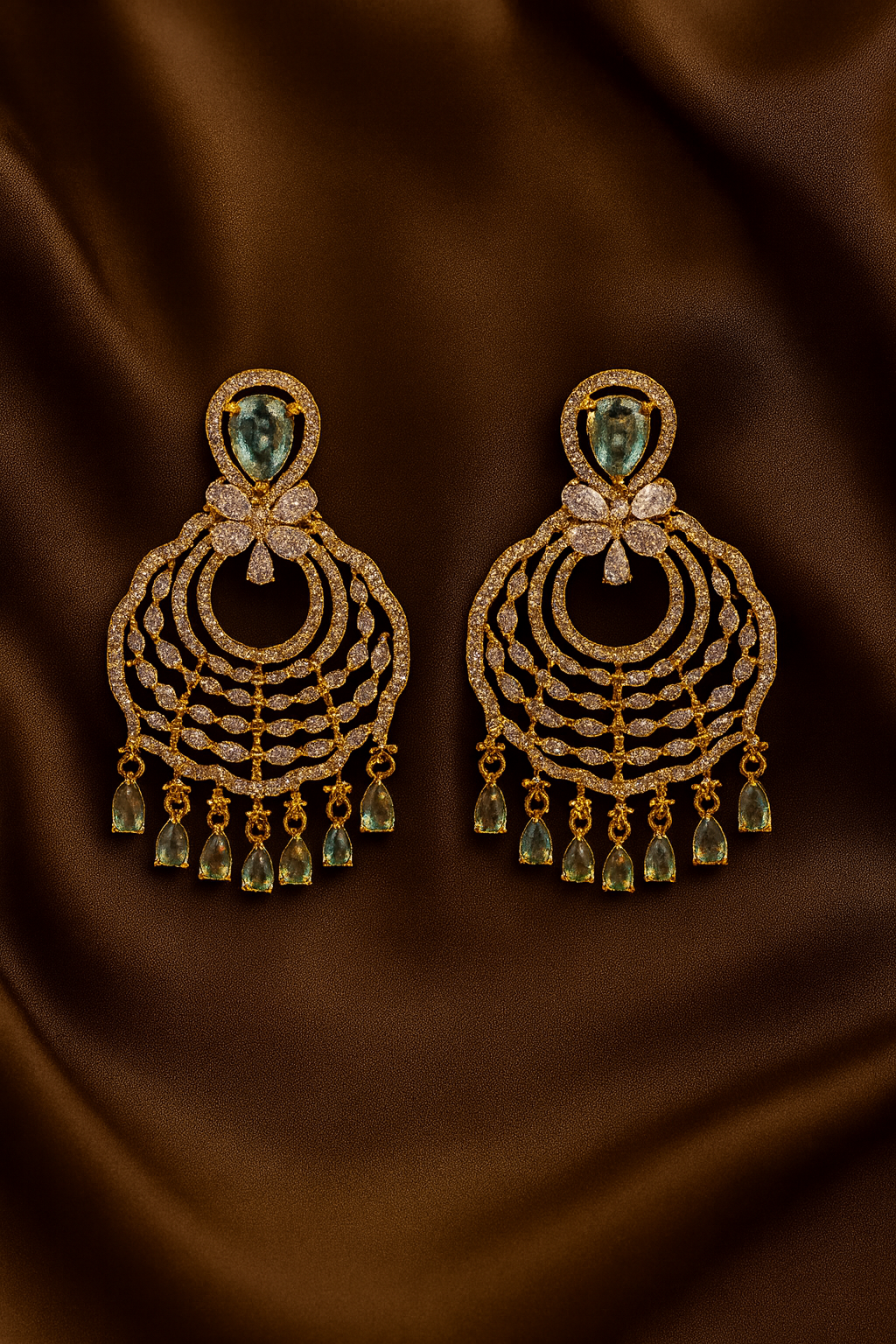Royal Radiance: Gold & Ruby Chandelier Earrings