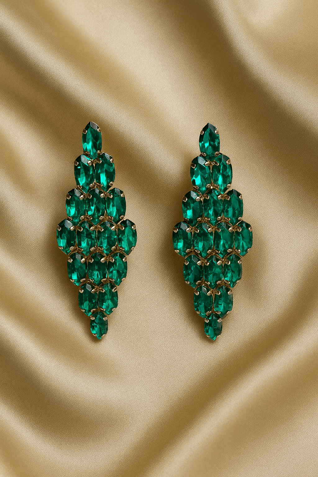 Green Midnight Elegance Crystal Earrings