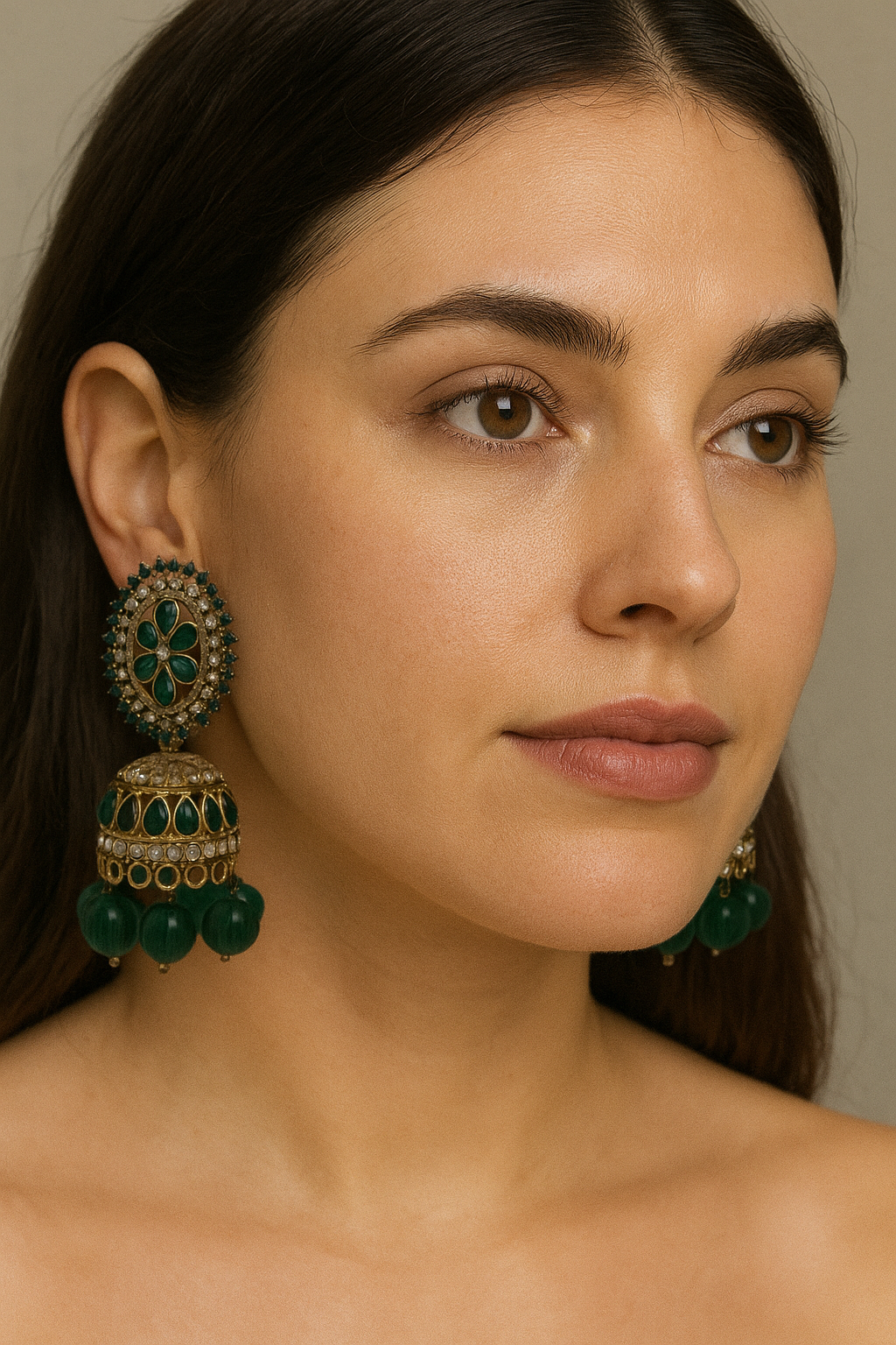 Royal Kundan Jhumka Earrings – Timeless Elegance