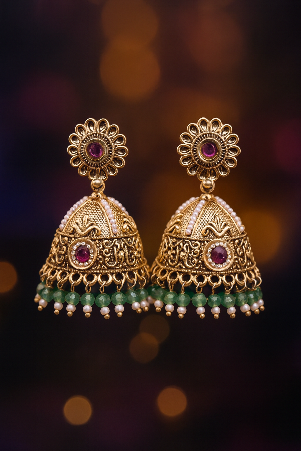 Regal Amara Temple Jhumkas