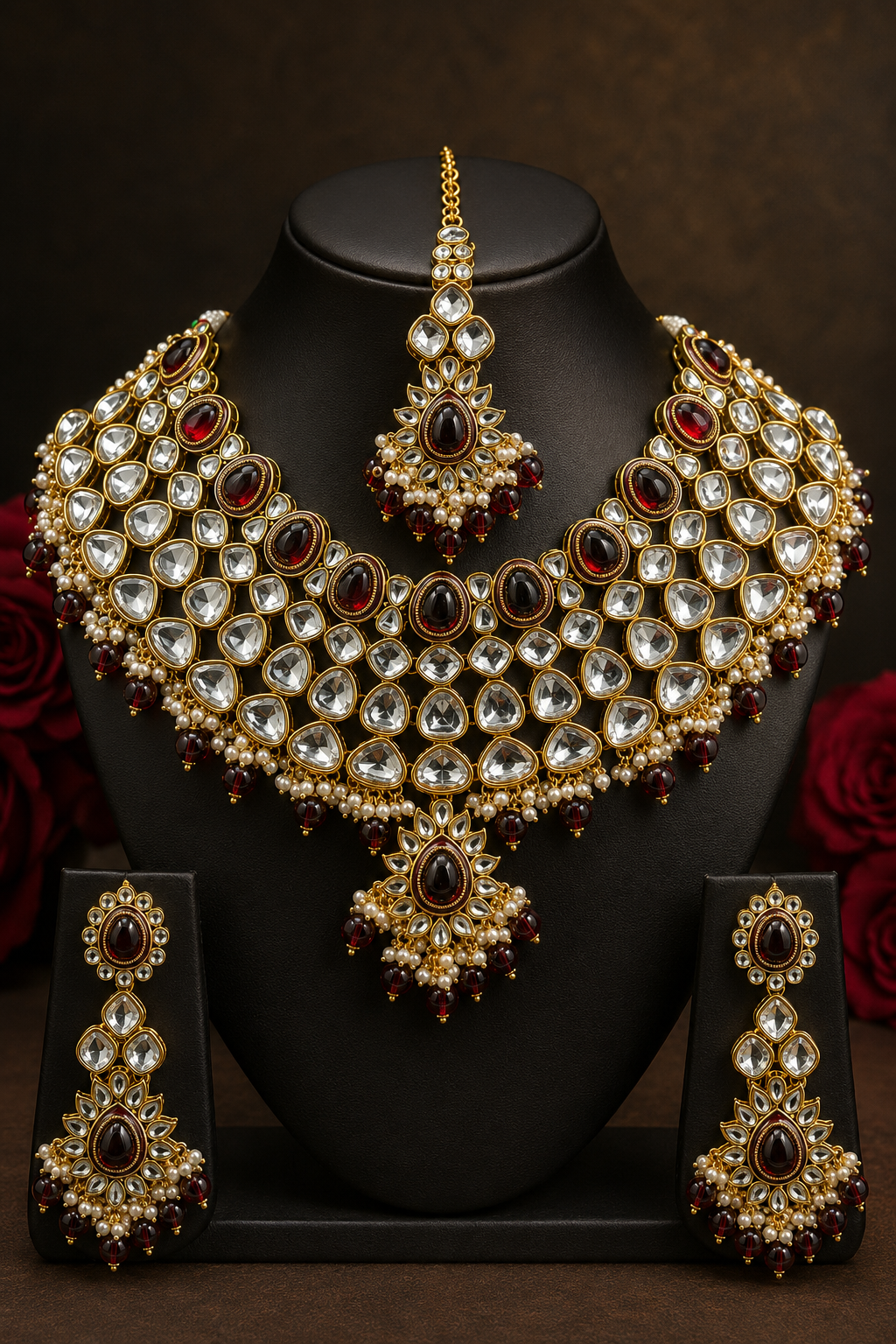 Royal Ruby Kundan Necklace Set