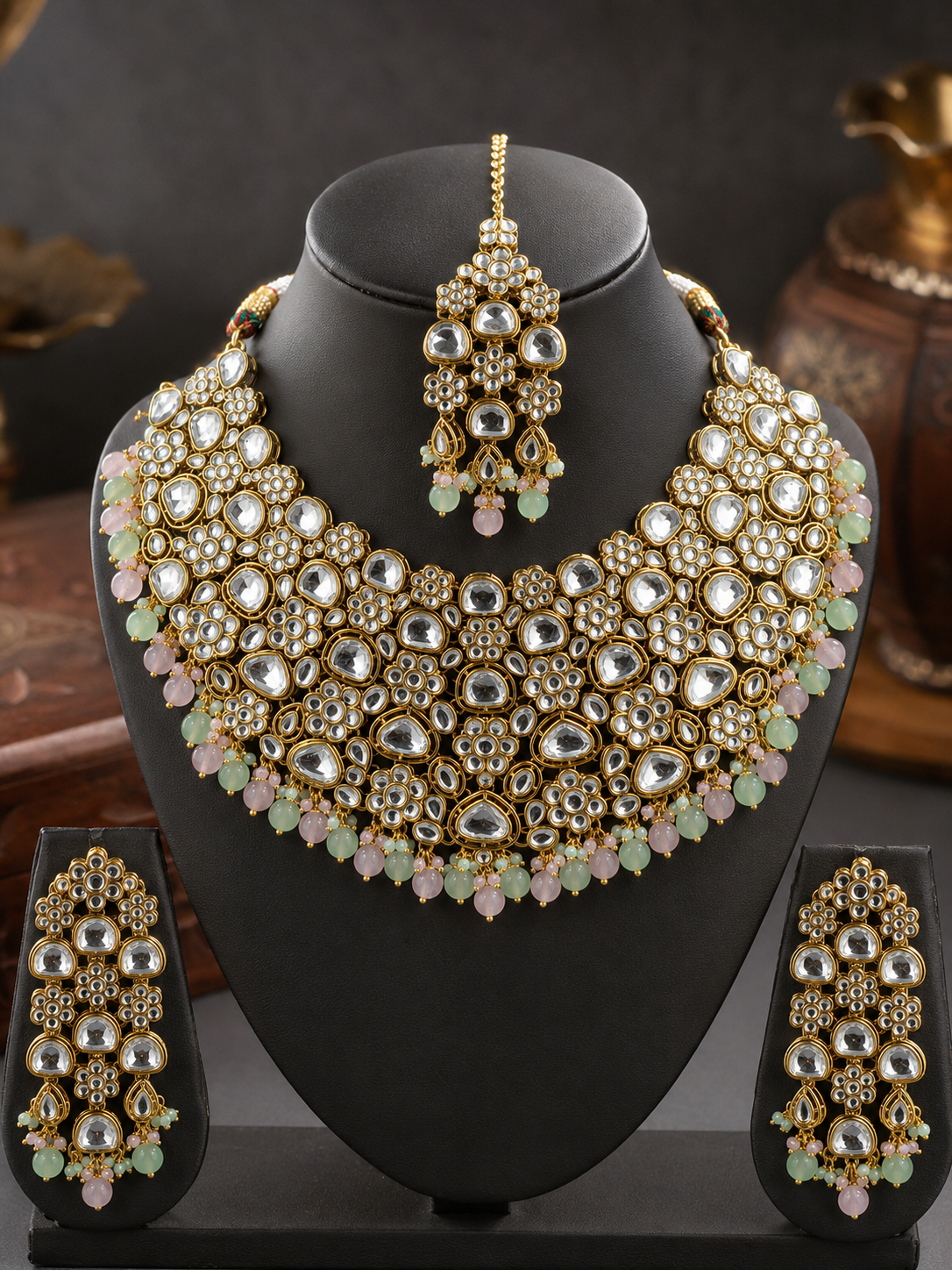 Royal Pastel Kundan Necklace Set
