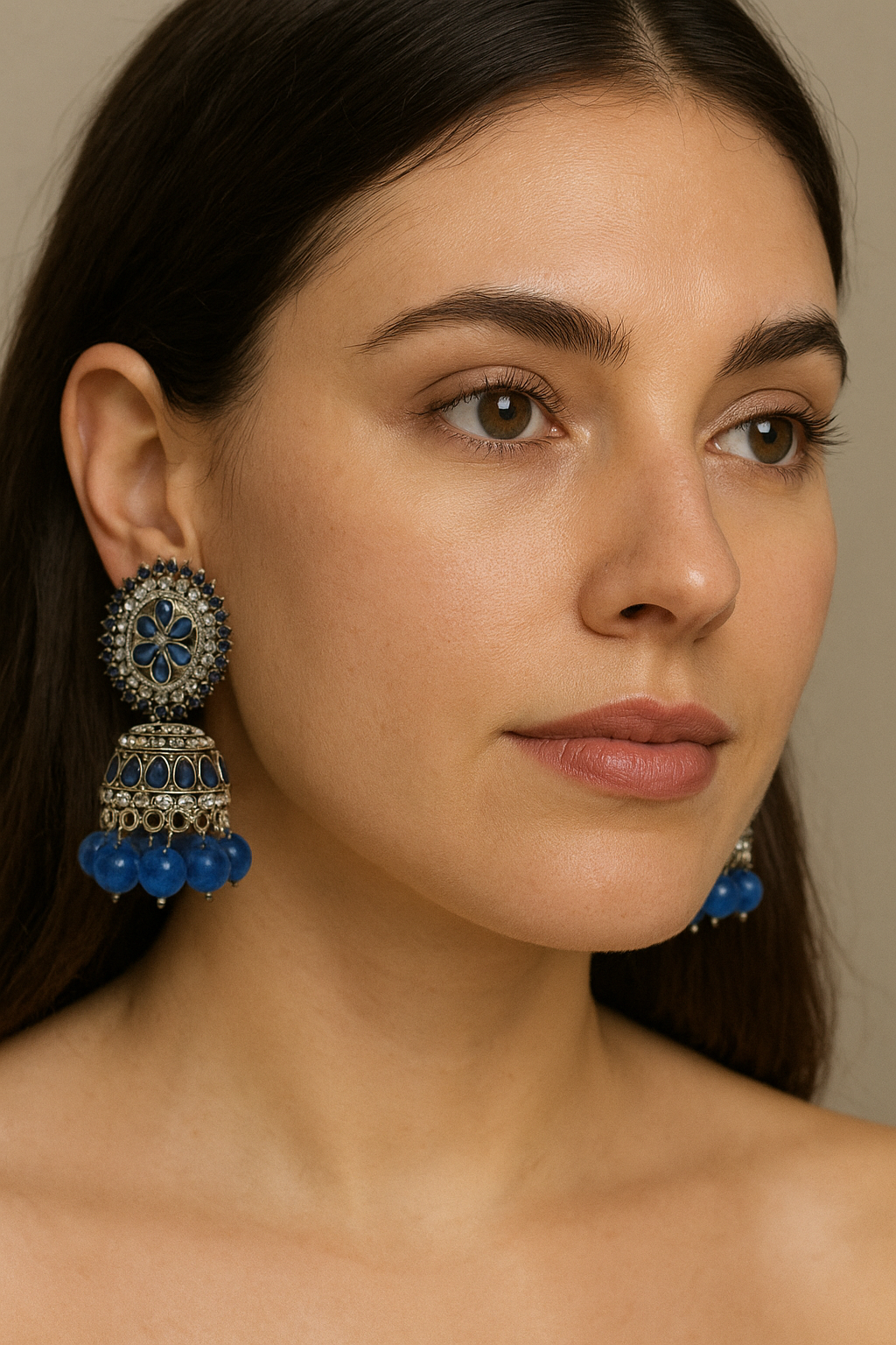 Royal Kundan Jhumka Earrings – Timeless Elegance