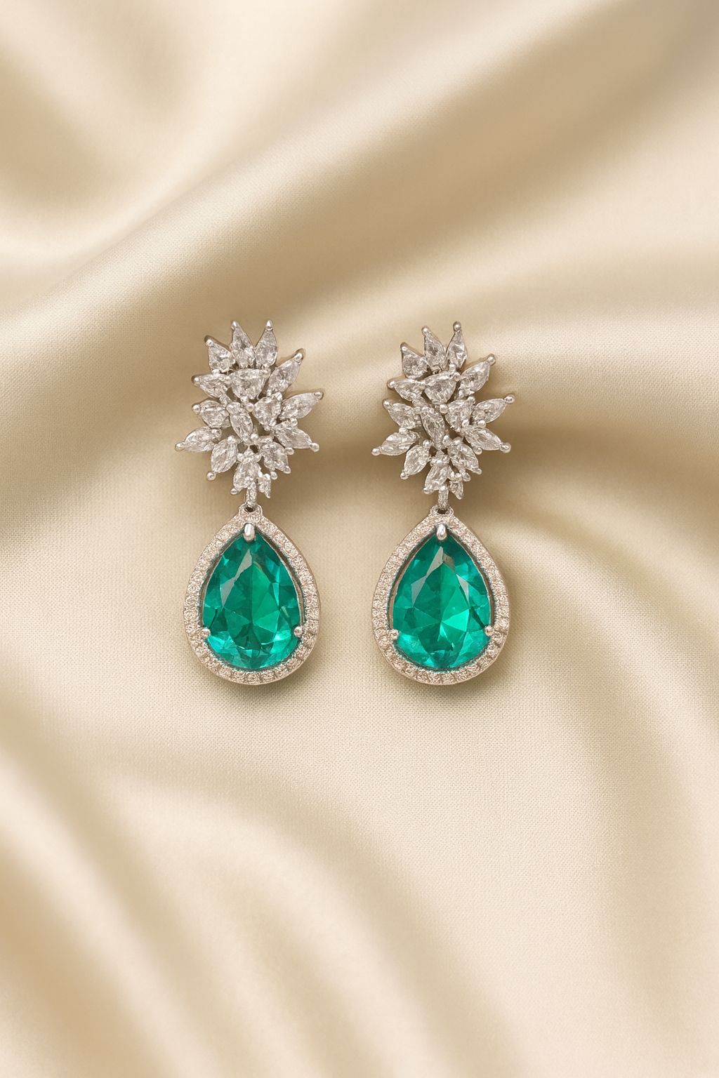 Emerald Royal Elegance Teardrop Crystal Earrings