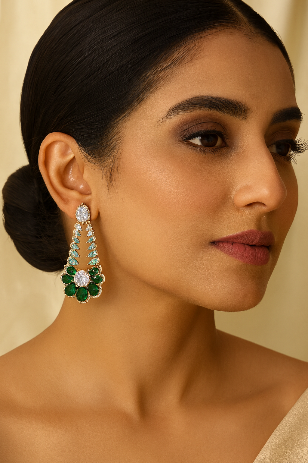 Emerald Cascade Glamour Earrings