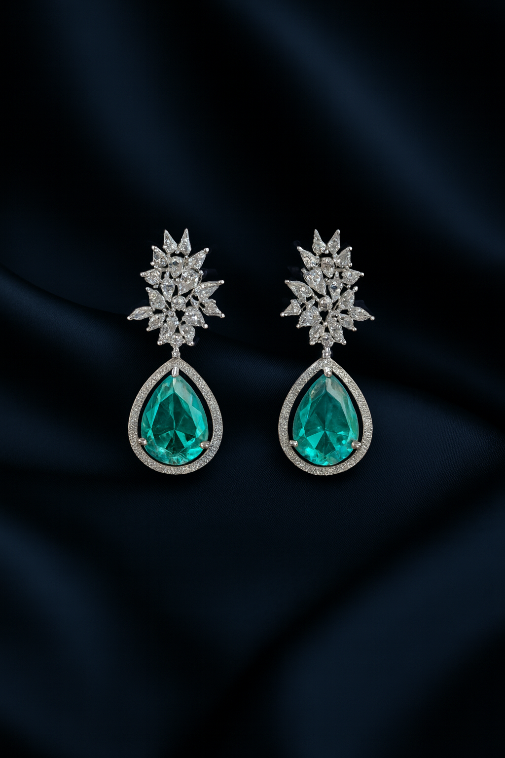 Emerald Royal Elegance Teardrop Crystal Earrings