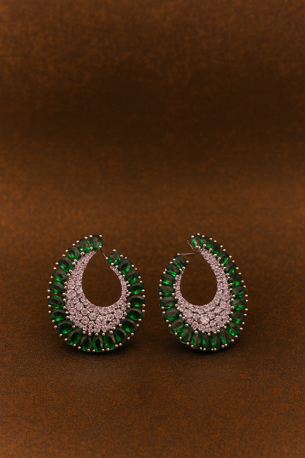 Emerald Elegance Hoop Earrings